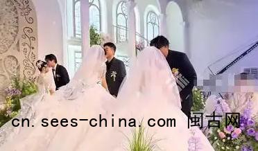 00后三胞胎兄弟同一天办婚礼