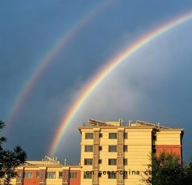 惊艳！北京雨后再现双彩虹